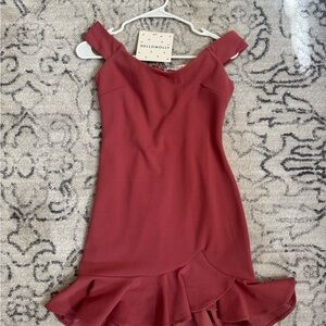 Hello Molly Off-Shoulder Ruffle Dress - Rose